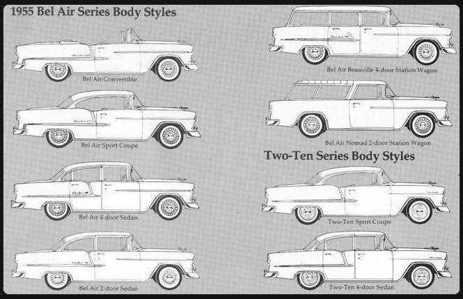 1955 Chevrolet Bel Air Series Body Styles