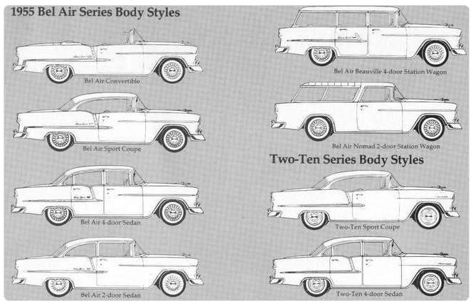 1955 Chevrolet Bel Air Series Body Styles